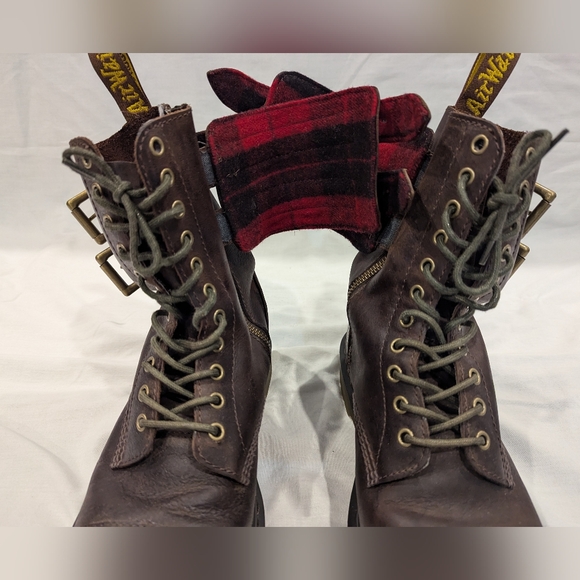 Dr. Martens Brock Lace Up Double Buckle Zip Utility Combat Unisex Boots 9M/10L - Picture 11 of 16